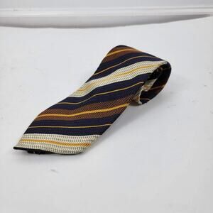 Ermenegildo Zegna Printed Silk Tie Striped Italy Size 57.5"